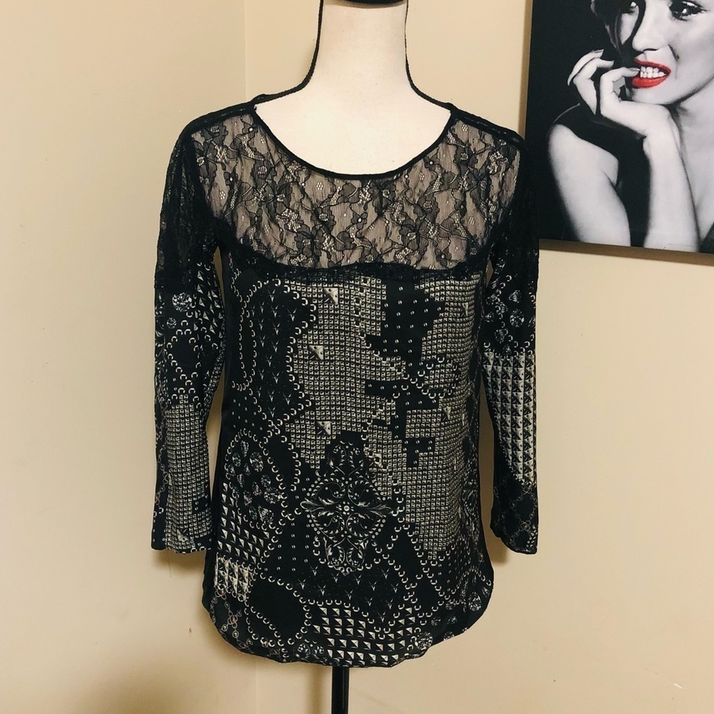 Zara Lace Print Blouse